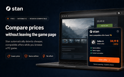 Stan — comparateur de prix Steam :: Compare Steam aux offres vérifiées de clés compatibles, directement sur les pages de jeux.