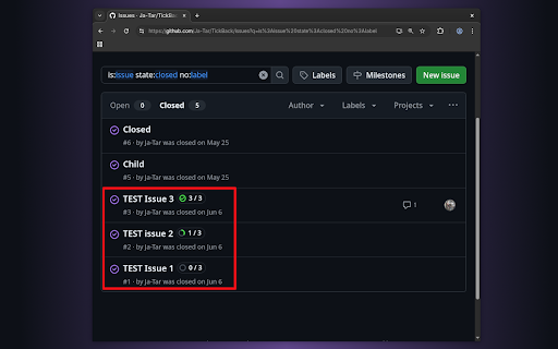 TickBack :: Simple browser add-on for GitHub to add tasks count on the issues page