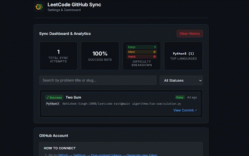 Legit - LeetCode to GitHub Sync :: Automatically synchronizes accepted LeetCode solutions to your GitHub repository.