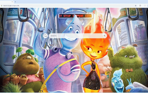 Elemental Animation Live Wallpaper :: Colorful elemental characters aboard futuristic transport with vibrant animation style.