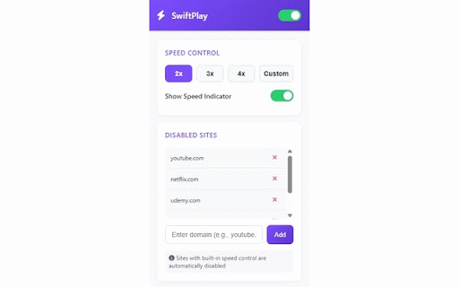 SwiftPlay - 2x Speed Videos :: Speed up any video with one click! Works on TikTok, Instagram, Netflix, Amazon Video, and all other video sites.