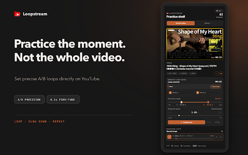 Loopstream :: Organize YouTube videos and practice with repeatable loops.