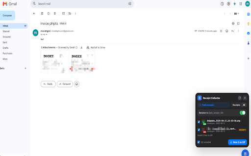 Receipt Collector for Gmail™ - Download Invoices as ZIP :: Find and download all receipts and invoices in Gmail as one ZIP with clean file names. Batch collect, free, no sign-in needed.