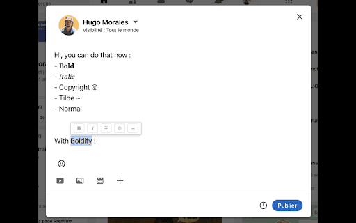 Boldify :: Adds a formatting popup (bold) to all textareas.