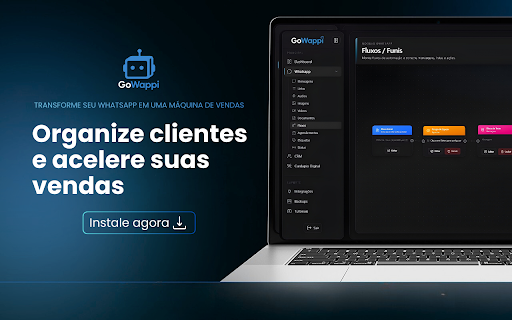 GoWappi :: Tudo que você precisa para usar o WhatsApp Web do seu jeito: atalhos, pastas, fluxos, agendamentos e muito mais.