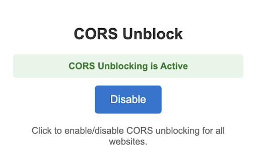 CORS Unblock :: Unblocks CORS restrictions on websites.