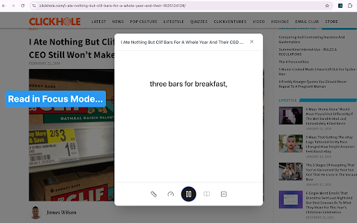 Warp: Peripheral Speed Reader :: Speed read any article with customizable chunk highlighting