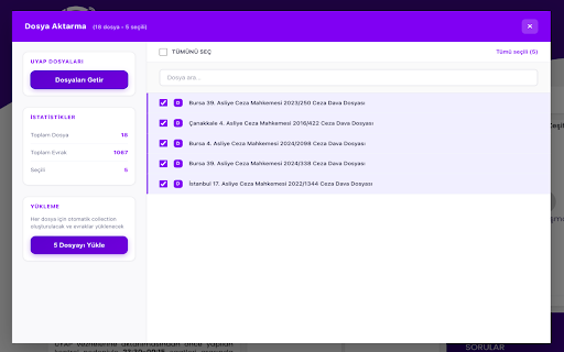 Apilex - AI for Legal :: UYAP dosyalarınızı otomatik senkronize edin ve yönetin. Avukatlar için profesyonel dosya asistanı.