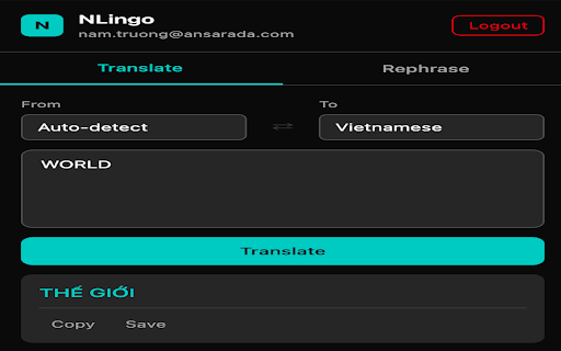 NLingo :: NLingo brings instant translation and AI-powered writing assistance to every webpage you visit — no copy-pasting, no switching…