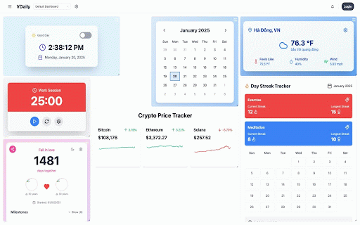VDaily :: VDaily is your personal daily dashboard, owned by you.