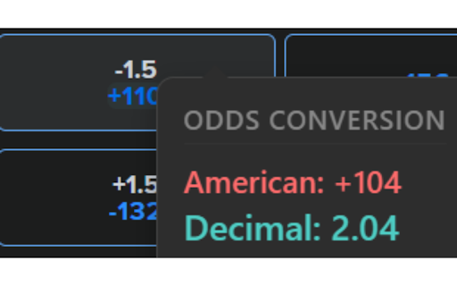 FanJules :: Mathematical odds converter tool. Converts American odds format to decimal, fractional and probability percentages.