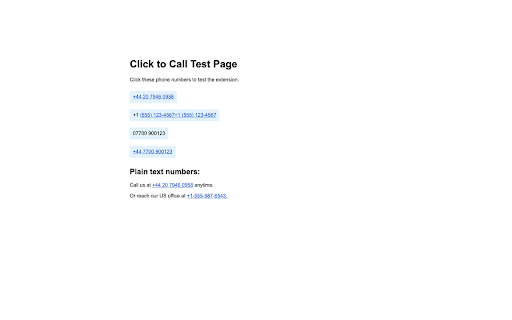 Click to Call :: Detect phone numbers on pages and relay them to an Android device.