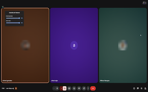 Google Meet Volume :: Control de volumen individual para cada participante en Google Meet.