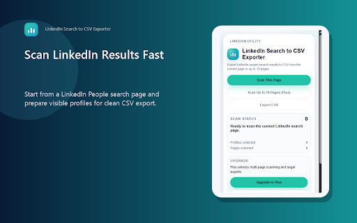 LinkedIn Search to CSV Exporter :: Export LinkedIn people search results to CSV from the current page or up to 10 pages.