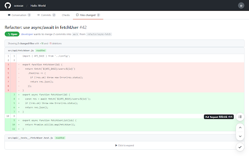 GitHub Floating Buttons :: Adds useful floating buttons to GitHub and GitHub Enterprise pages for pull requests, scrolling, reviews, and merging.