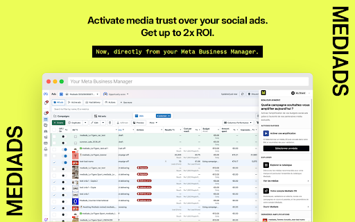 Mediads: Social Ads Amplification. :: Launch Mediads amplifications right from Meta Business Manager. No tab switching, no copy-paste.