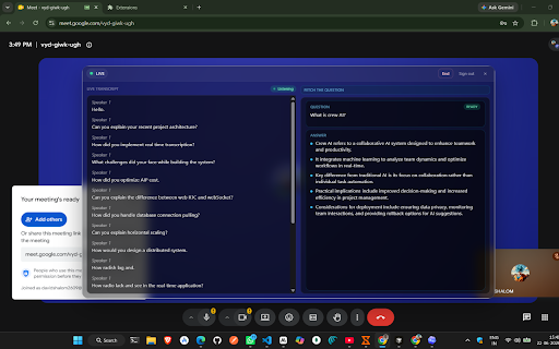 Codaptics Interview Copilot :: AI-powered interview copilot with realtime transcription, question detection, and interview preparation support.