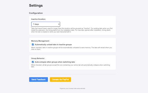 One Click Auto Tab Group :: Organize your browser tabs automatically and save memory