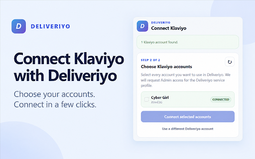 Deliveriyo :: Connect Klaviyo accounts and sign in with ChatGPT for your Deliveriyo agent.