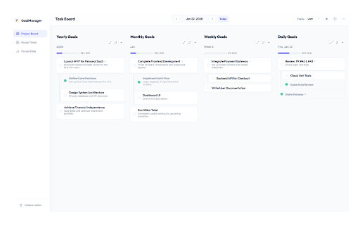 Goal Manager :: Manage goals and stay focused with Pomodoro timer.