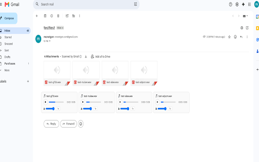 WAV Player for Gmail :: Play voicemail attachments directly in Gmail, including telephony-encoded WAV files Gmail cannot open. Free, no downloads required.