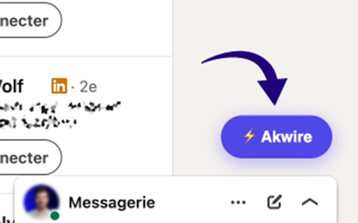 Akwire — Prospection freelance to CRM :: Capture en un clic prospects et signaux d'opportunités depuis LinkedIn et Free-Work vers ton CRM Akwire. Sans automatisation.