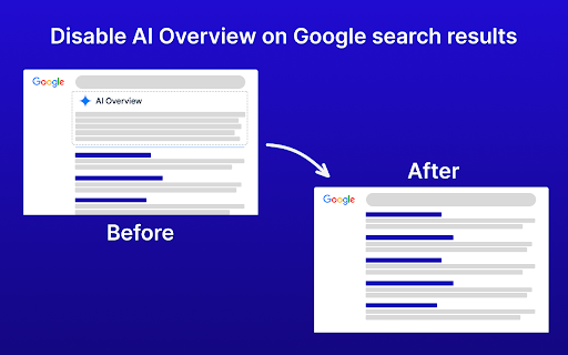Turn off Google AI :: Easily disable Google AI with one click. Hide Google AI Overviews & AI Mode button to restore a clean, classic search results page.