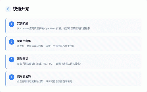 OpenPass :: 开源的 2FA 认证工具,本地存储密钥,一键生成验证码