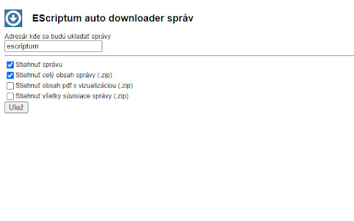 EScriptum auto downloader správ :: Nájstroj na zjednodušenie sťahovania správ z elektronickej schránky. Ušetrite čas strávený sťahovaním jednotlivých údajov k správe……