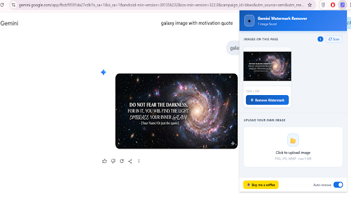 Gemini Watermark Remover :: Removes Gemini AI watermarks from images on the page or from uploaded files.