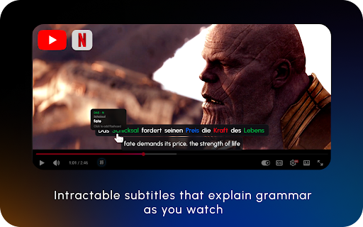 Snapwords :: Bilingual YouTube & Netflix subtitles plus click-to-translate vocabulary on any webpage. German, English, Kurdish Sorani.