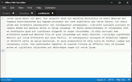 PWA Editor :: A powerful offline-capable text editor