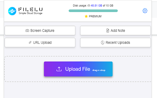 FileLu Cloud Storage File Uploader :: Upload files, URLs upload, screenshots, save selected text, save image, create quick notes directly to FileLu from your browser.