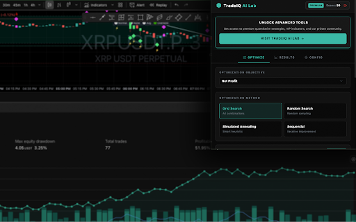 TradeIQ AI Lab - TradingView strategy optimization :: Institutional Quant Tool for TradingView strategy optimization.