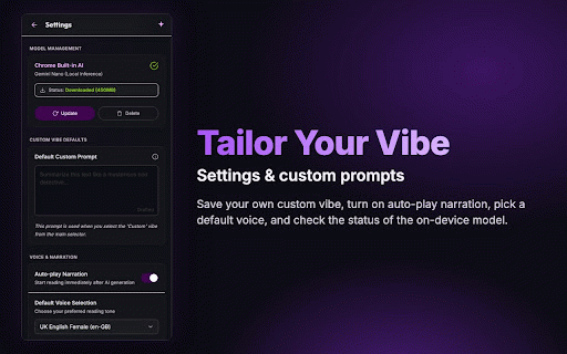 Speak My Vibe :: Explain complex text in your chosen vibe using on-device AI