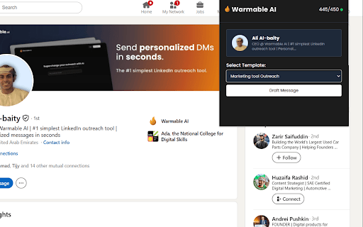 Warmable AI :: Warmable AI — Send Personalized LinkedIn Messages in Seconds 🔥
Tired of writing the same outreach messages over and over again?…