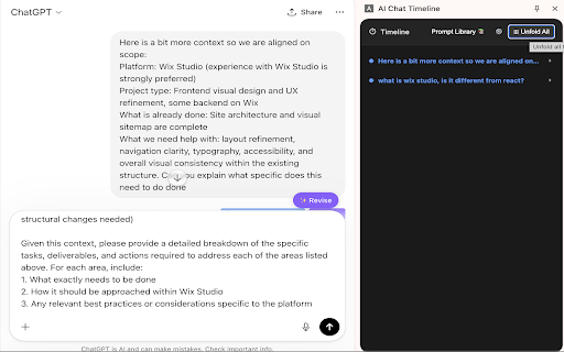 AI Chat Timeline :: Adds structured timeline navigation to AI chat interfaces, works on ChatGPT and Claude.ai