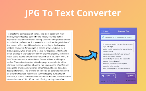 JPG to TEXT: Image To Text Converter :: With JPG to TEXT, turn text in image to text quickly using a powerful picture to text converter that extracts effortlessly.