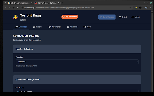 Torrent Snag :: Automatically detect torrent and magnet links and send them to your torrent handler or download directly.