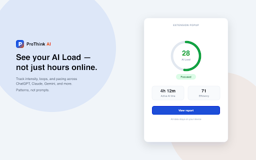 PreThink AI :: Track and improve how you use AI. Patterns, not prompts. Data stays on your device.