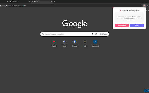 Happy Birthday Wish Generator :: Generate a random fun and meaningful birthday wish instantly in your browser popup.