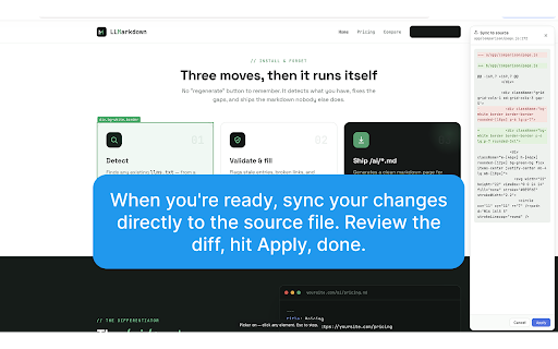 UIdebug - Edit any page visually. Ship it to your source. :: Visually inspect and edit any page's styles. Tailwind-aware controls, AI chat, and file sync. No DevTools required.