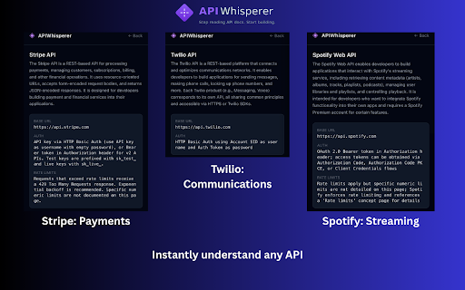 APIWhisperer :: AI-powered API documentation explainer — understand any API at a glance.