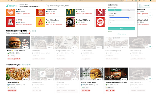 La Bonne Note :: Overlay external ratings on food delivery, streaming, and hotel booking platforms