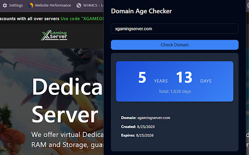 Domain Age Checker :: Check the age of any domain you visit