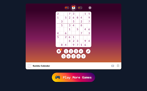 Sudoku Calendar Game - Play Free, Ad-Free Sudoku Anytime! :: Dive into Sudoku with our sleek Chrome extension - play anytime, anywhere, totally ad-free!
