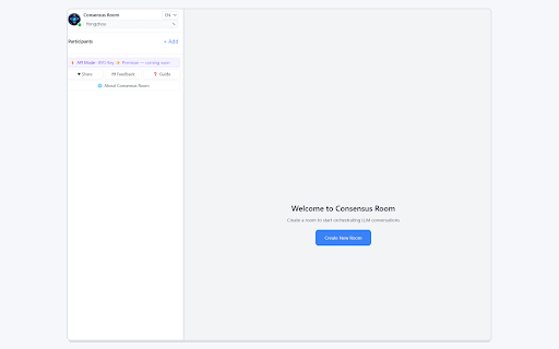 Consensus Room - Multi-AI Debate & Reports :: Run structured AI debates, compare viewpoints, and generate consensus reports.