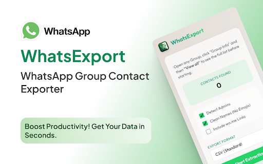 WhatsExport: WhatsApp Group Contact Downloader :: Extract contact information from WhatsApp groups on WhatsApp Web.
