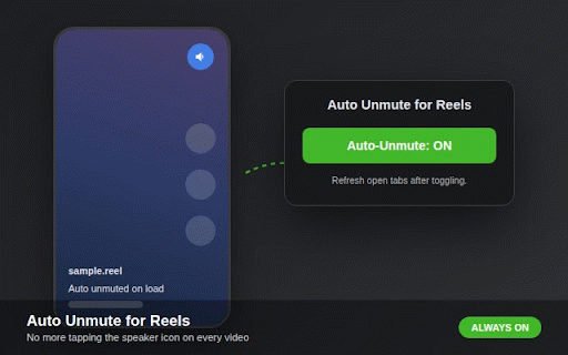 Auto Unmute for Reels :: Automatically unmutes Reels and videos as they load.