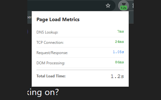 Page Load Time :: Shows page load time in toolbar badge